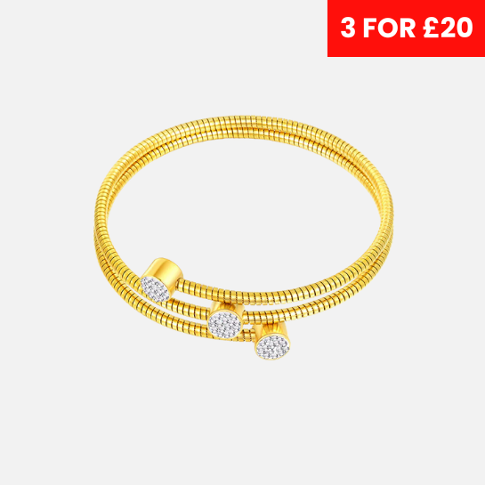 stone twister bangle - gold