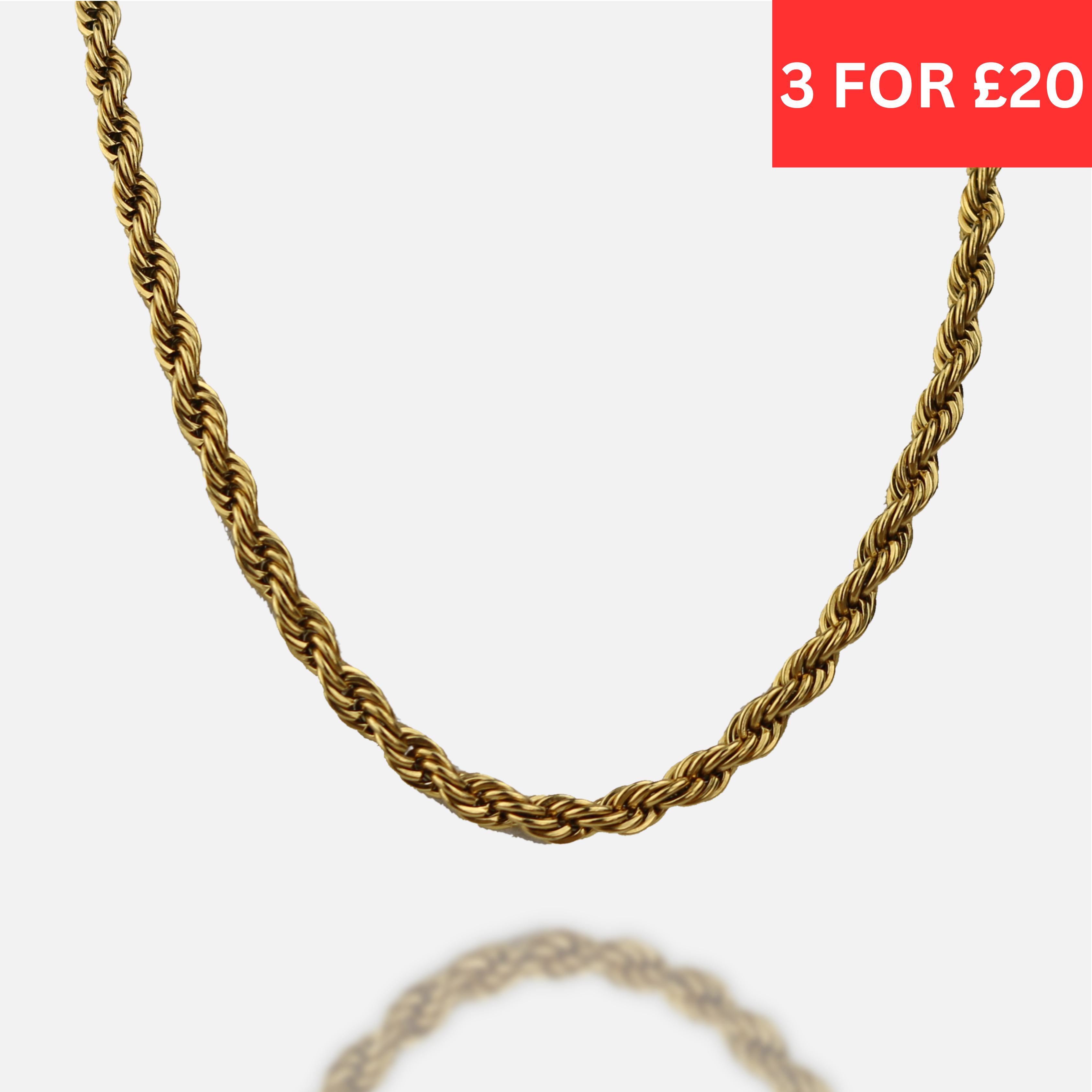 5mm Rope Chain - Gold