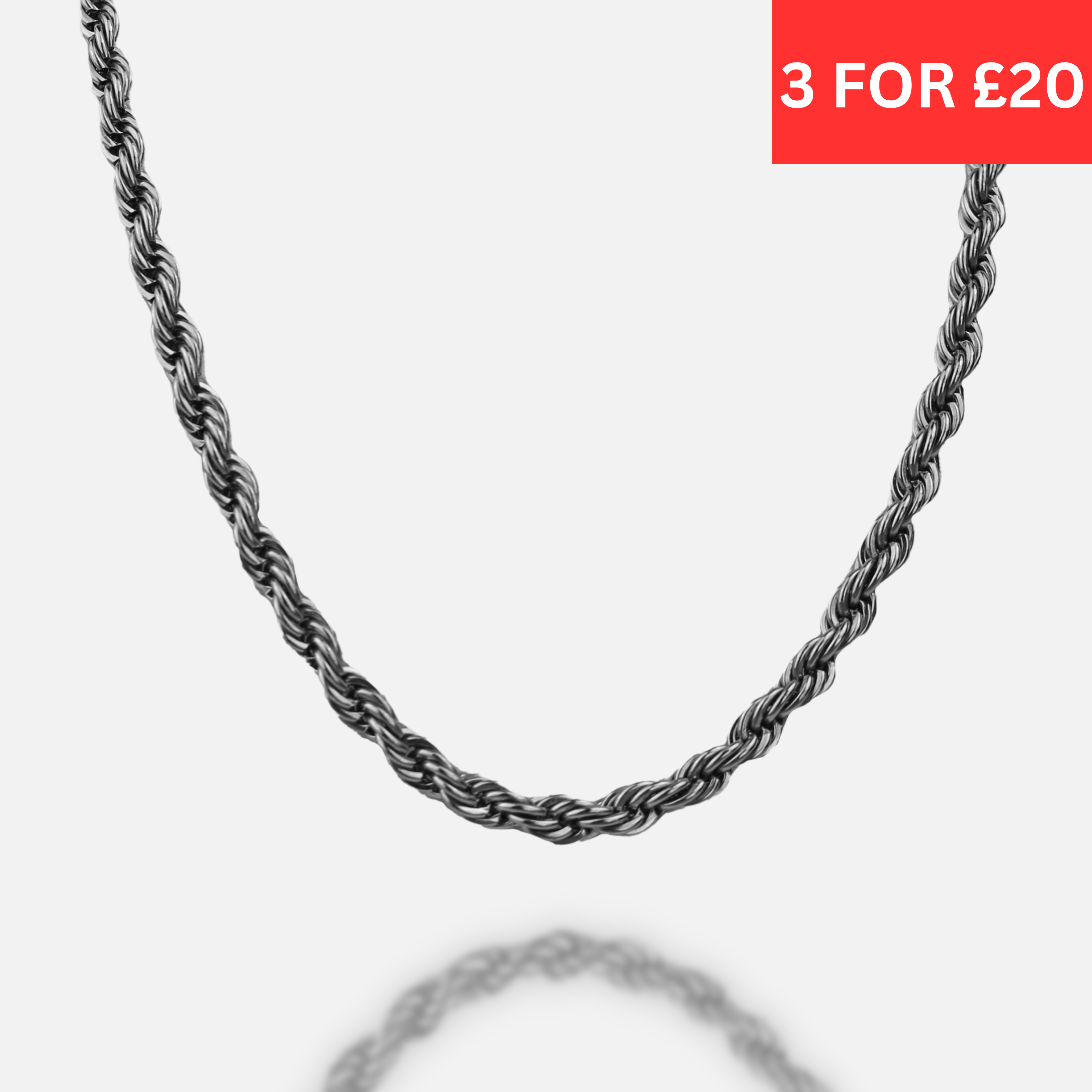 5mm Rope Chain - Silver