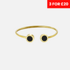 SQUARED ONYX BANGLE BRACELET - GOLD