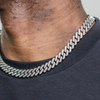 12mm Diamond Prong Link Chain - Silver