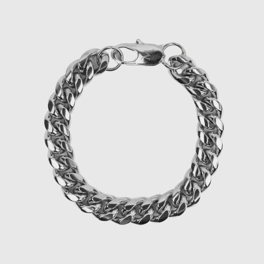 12mm Miami Cuban Bracelet - Silver