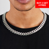 12mm Miami Cuban Chain- Silver