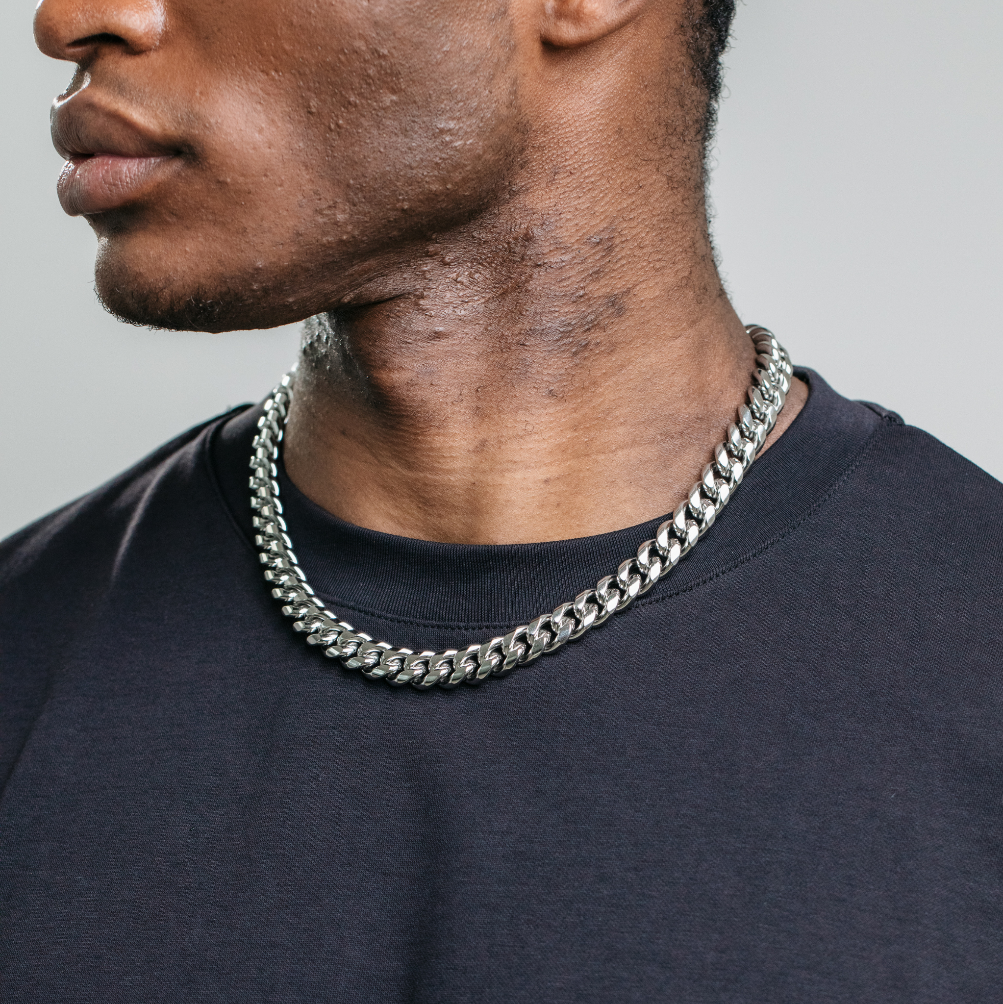 12mm Miami Cuban Chain- Silver