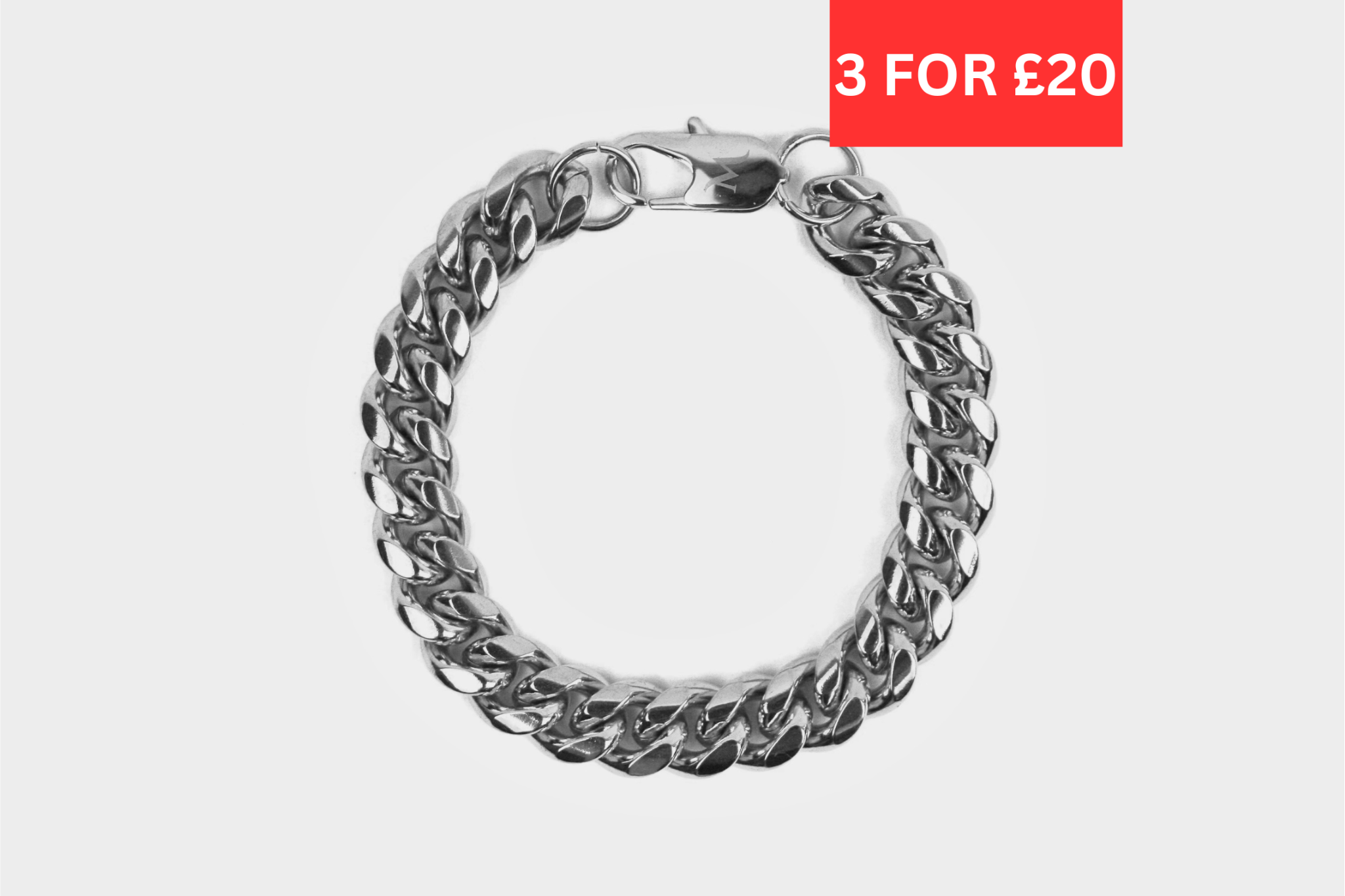 12mm Miami Cuban Bracelet - Silver