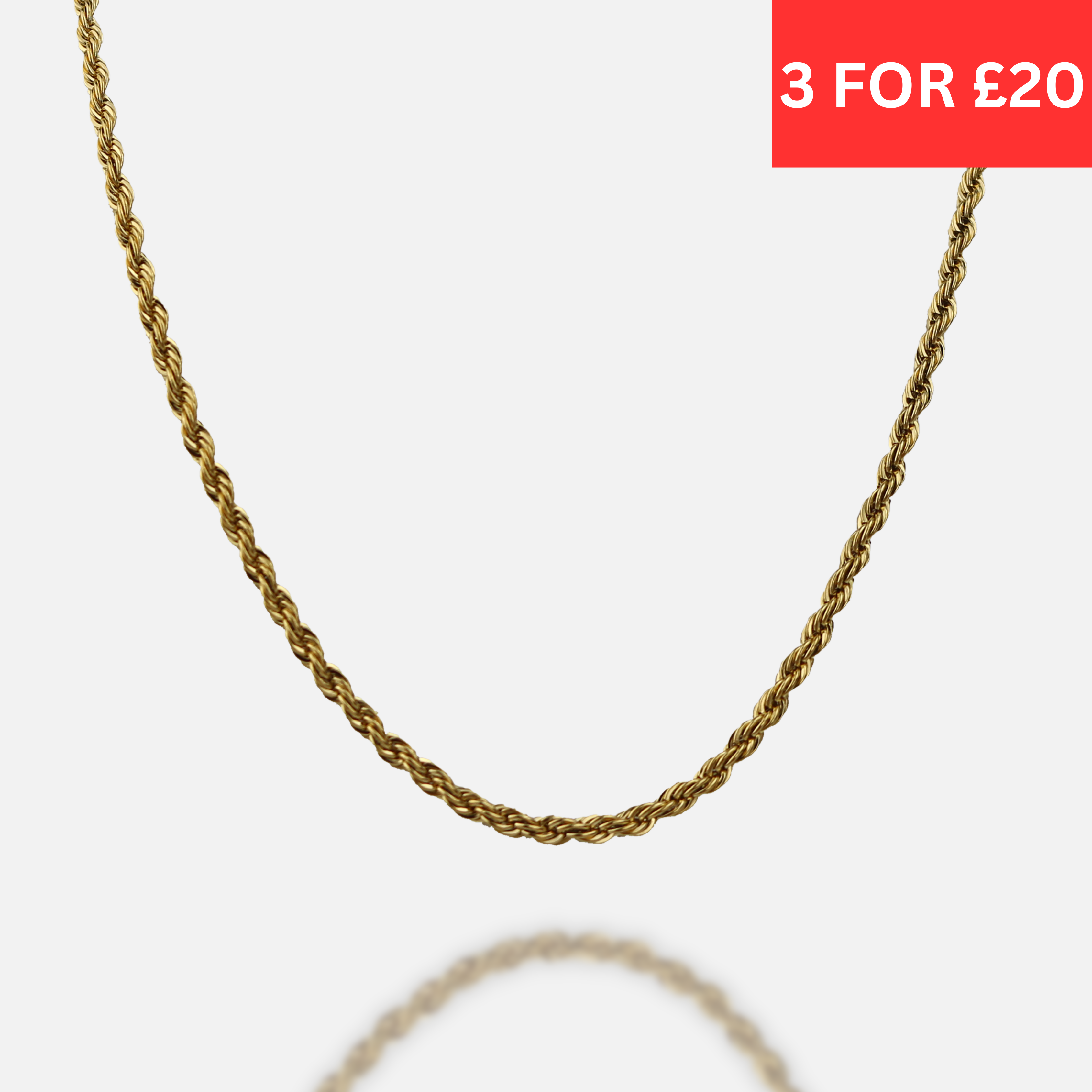 3mm Rope Chain - Gold