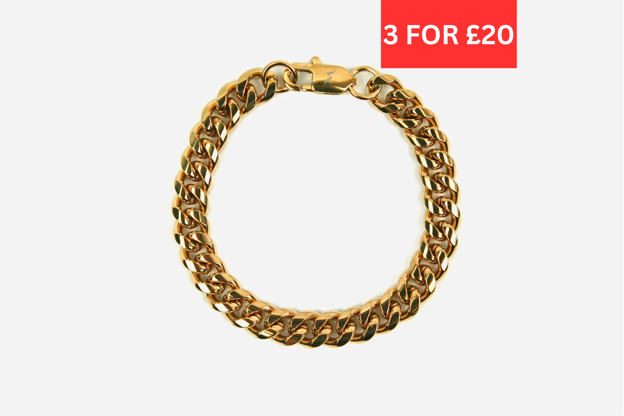 8mm Miami Cuban Bracelet - Gold