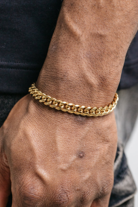 8mm Miami Cuban Bracelet - Gold