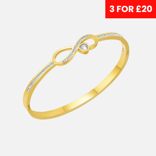 CRYSTAL HEART BRACELET - GOLD