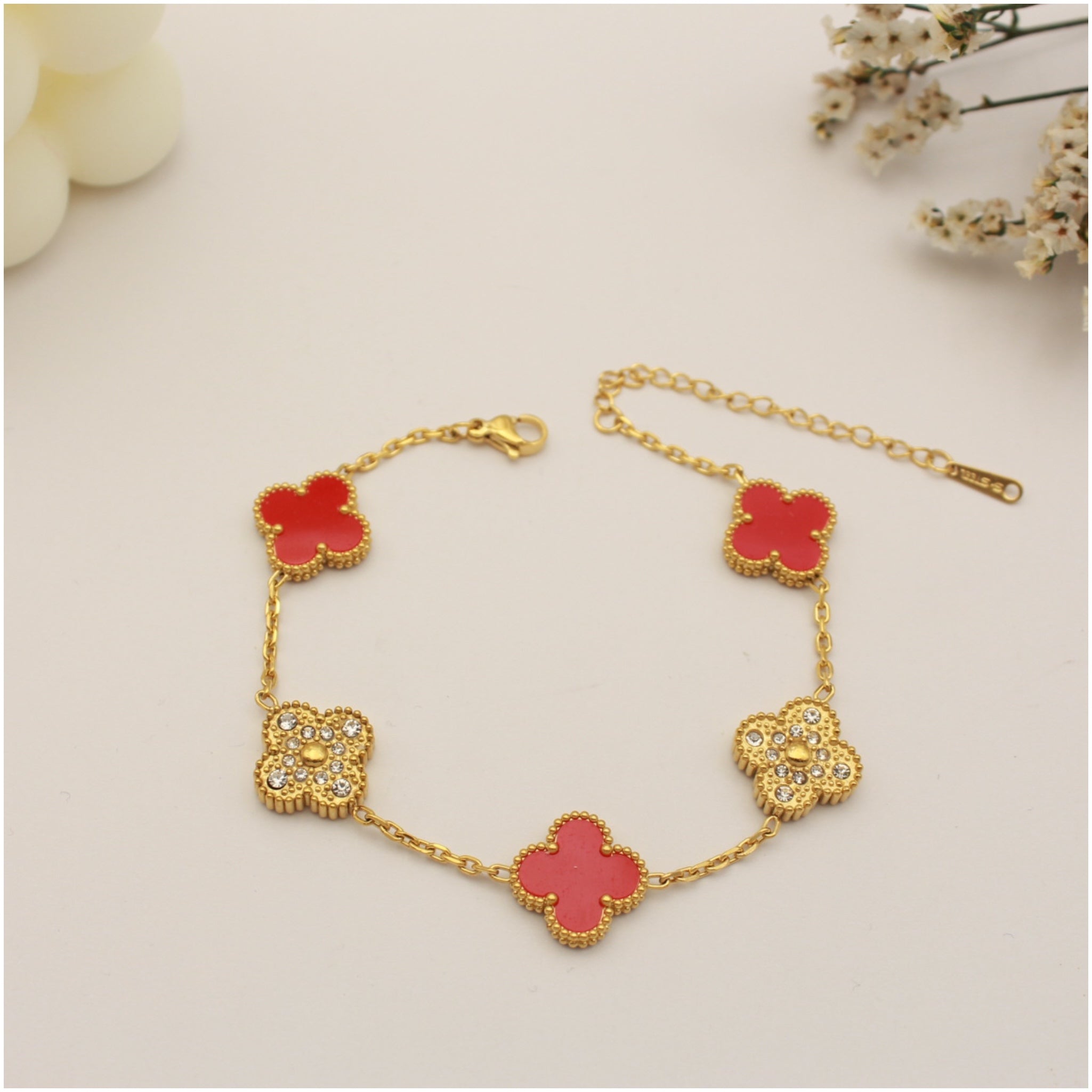 CLOVER Stone BRACELET - GOLD