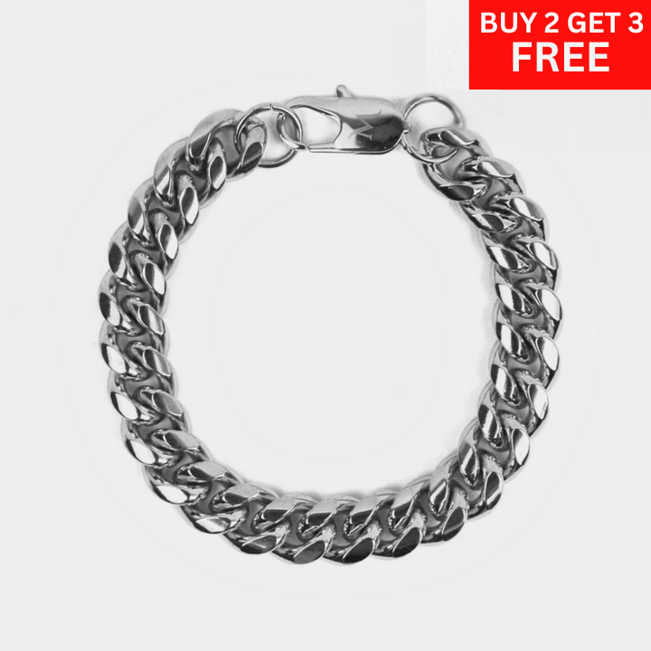 12mm Miami Cuban Bracelet - Silver