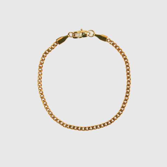 3mm Miami Cuban Bracelet - Gold