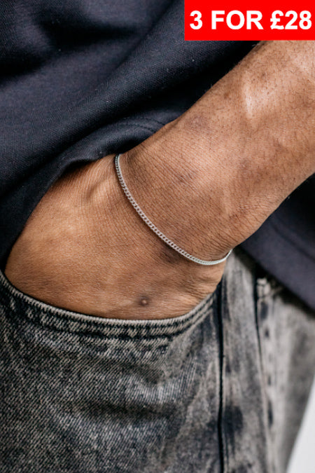 3mm Miami Cuban Bracelet - Silver
