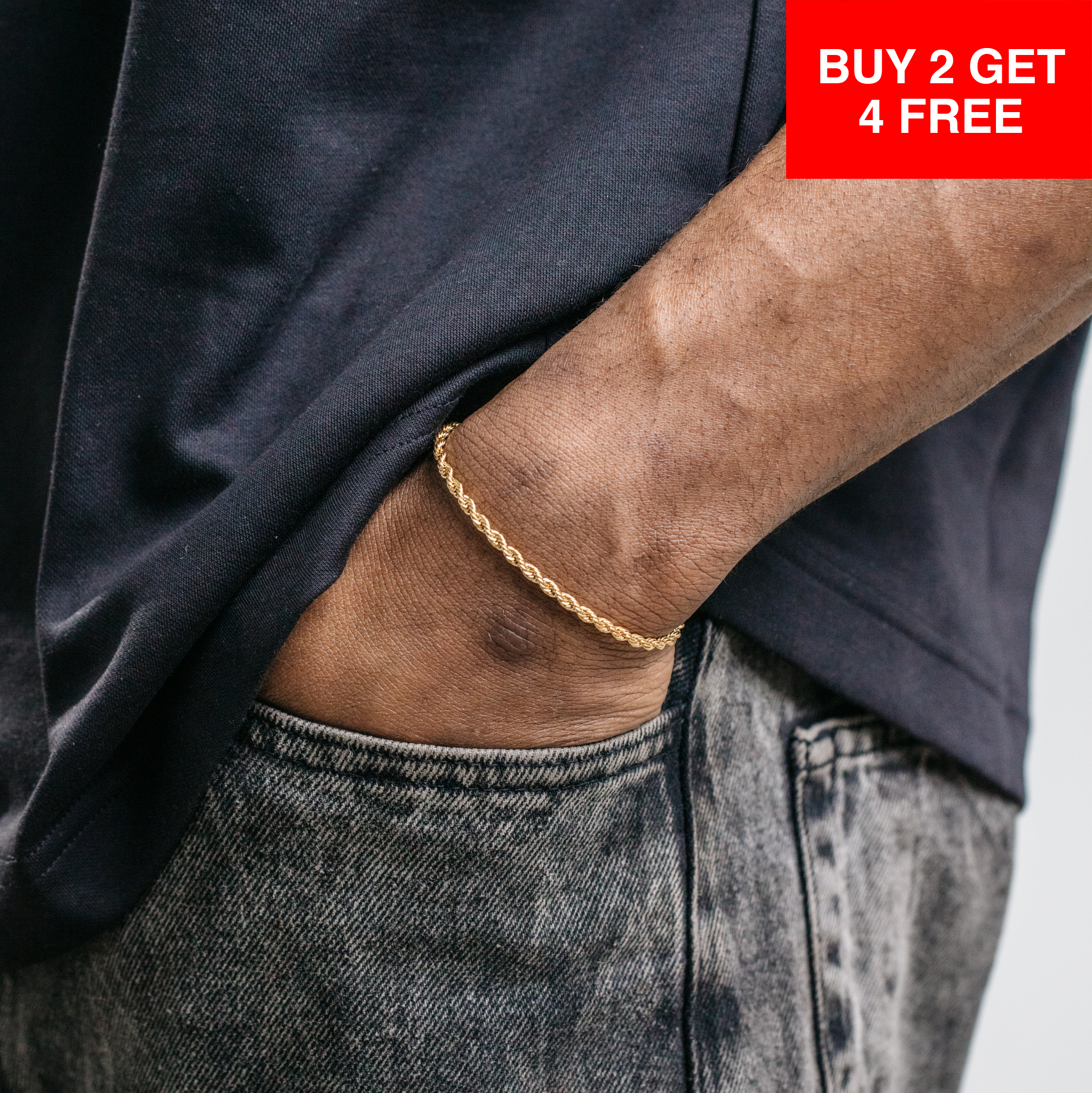 3mm Rope Bracelet - Gold