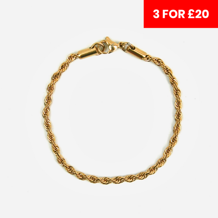 3mm Rope Bracelet - Gold