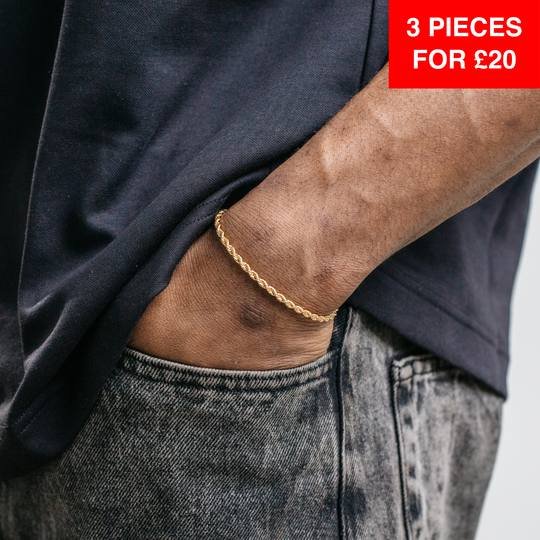 3mm Rope Bracelet - Gold