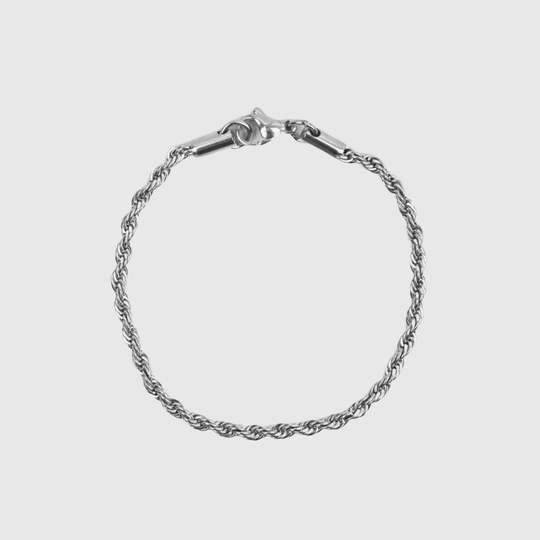 3mm Rope Bracelet - Silver