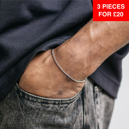 3mm Miami Cuban Bracelet - Silver