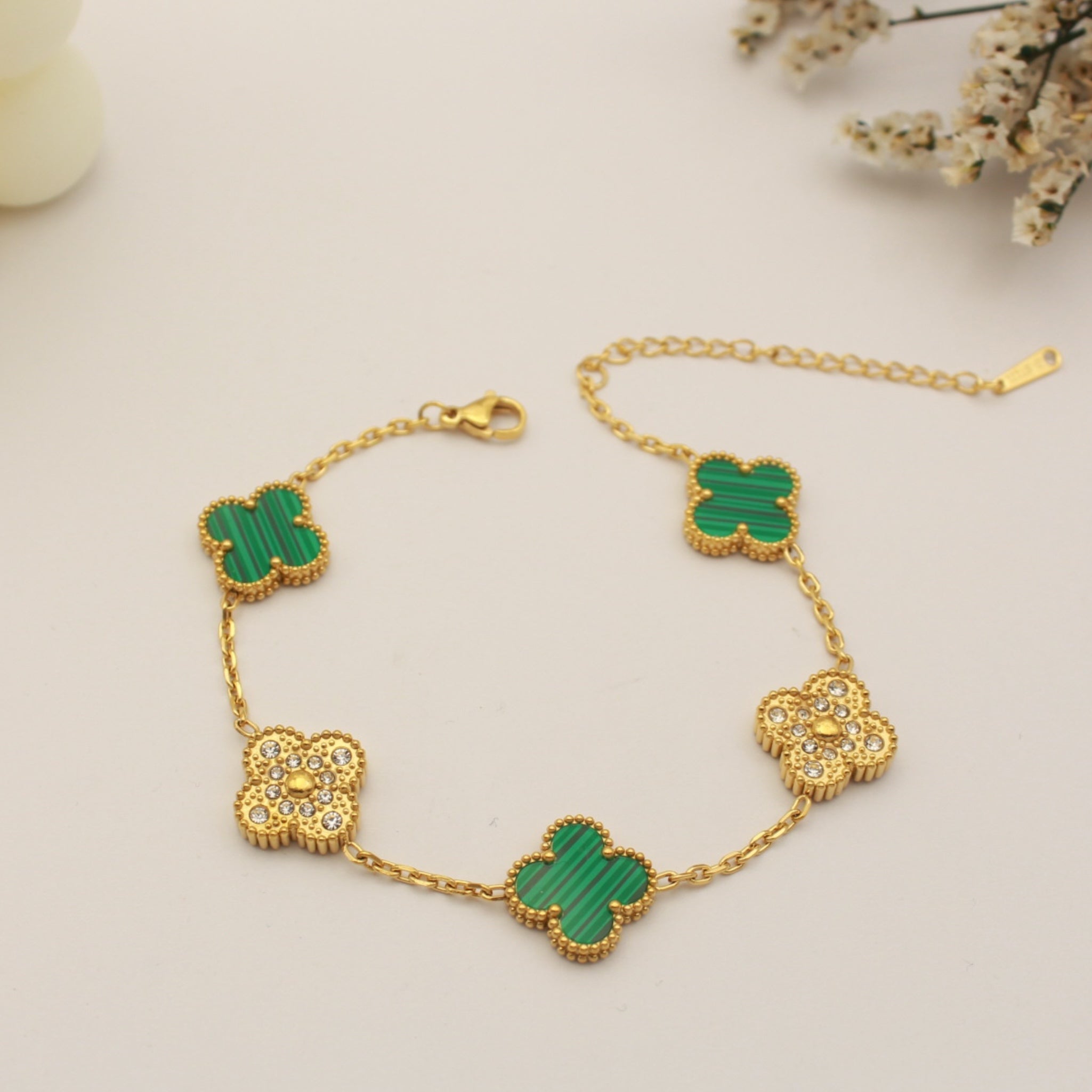 CLOVER Stone BRACELET - GOLD