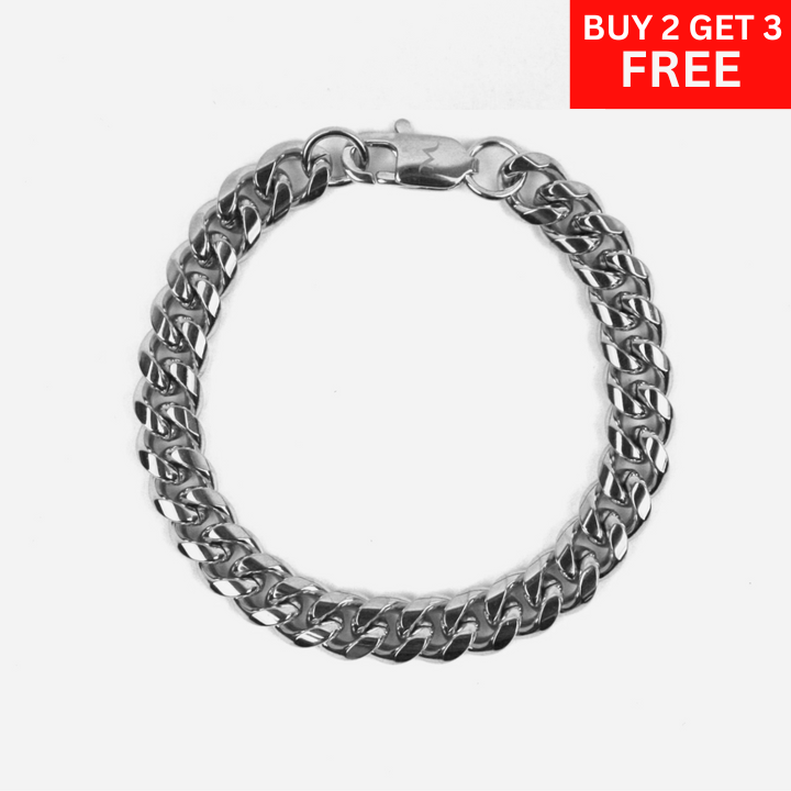 8mm Miami Cuban Bracelet - Silver