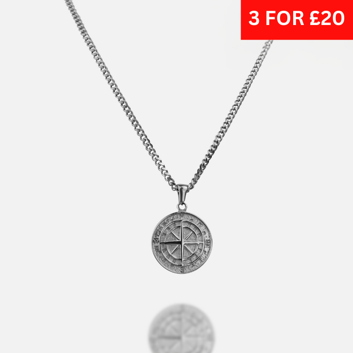 Compass Pendant - Silver