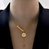 SMALL DAISy exquisite collarbone chain necklace - GOLD