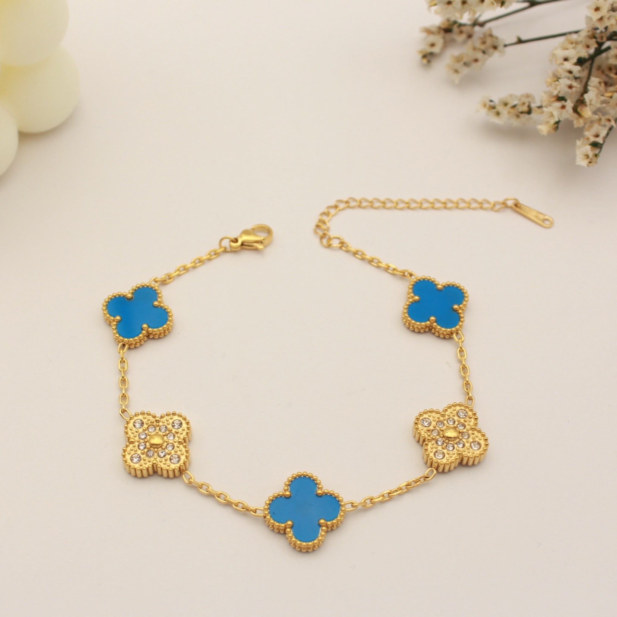 CLOVER Stone BRACELET - GOLD