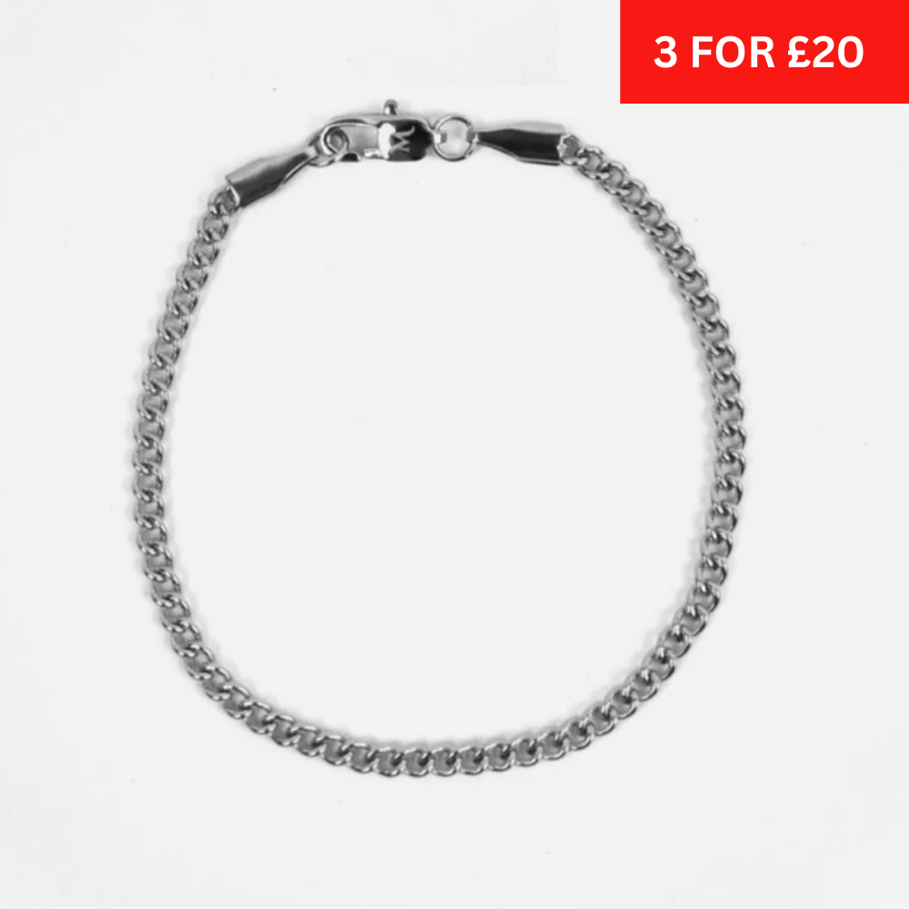 3mm Miami Cuban Bracelet - Silver