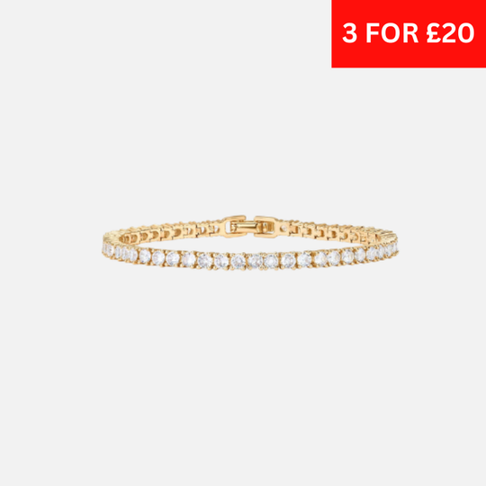3MM TENNIS BRACELET - GOLD