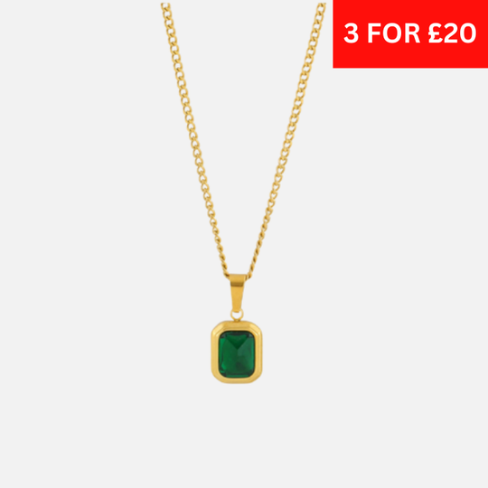 FRENCH EMERALD LUXURY PENDANT - GOLD