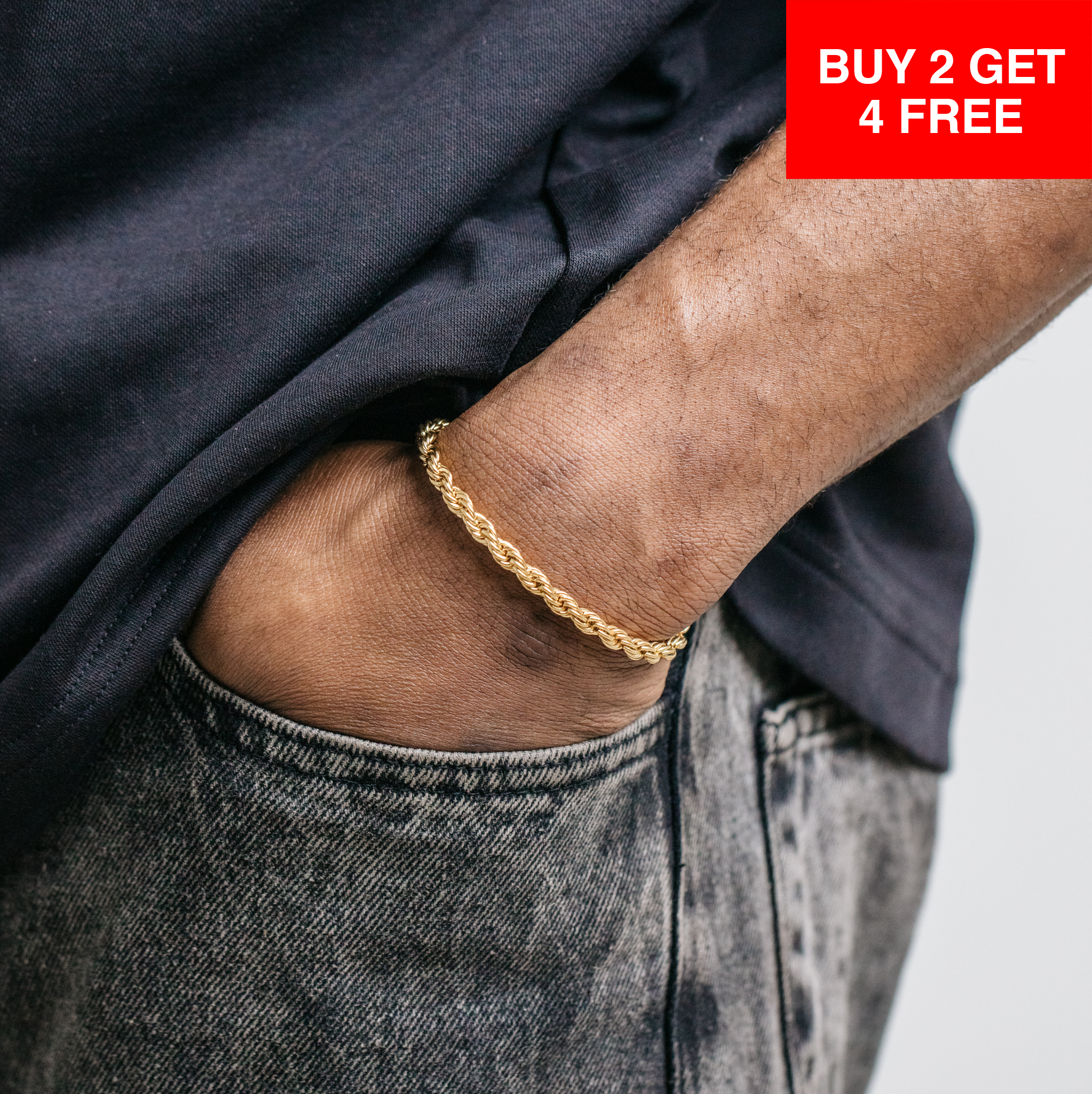 5mm Rope Bracelet - Gold