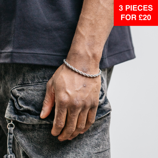 5mm Rope Bracelet - Silver