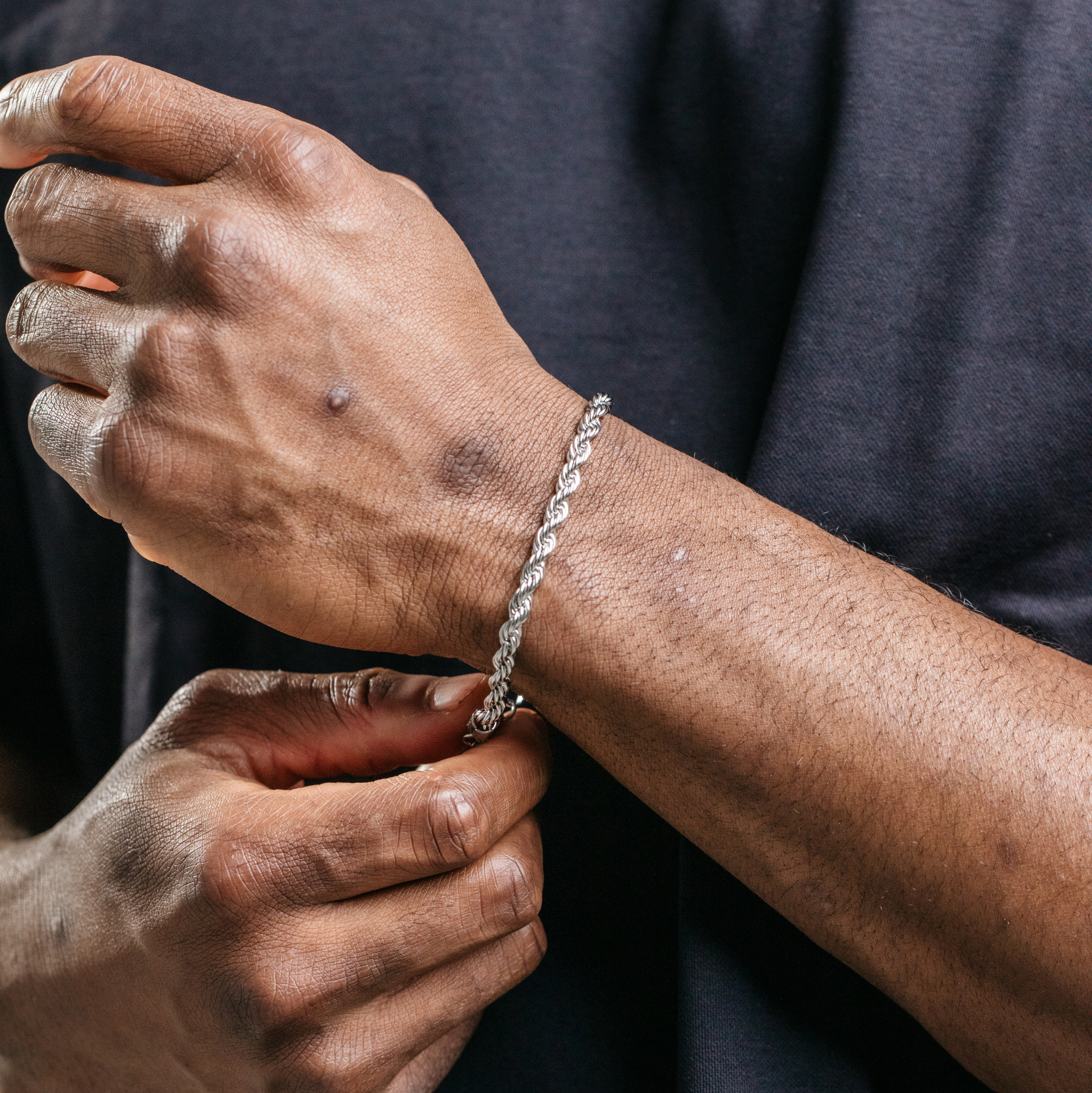 5mm Rope Bracelet - Silver