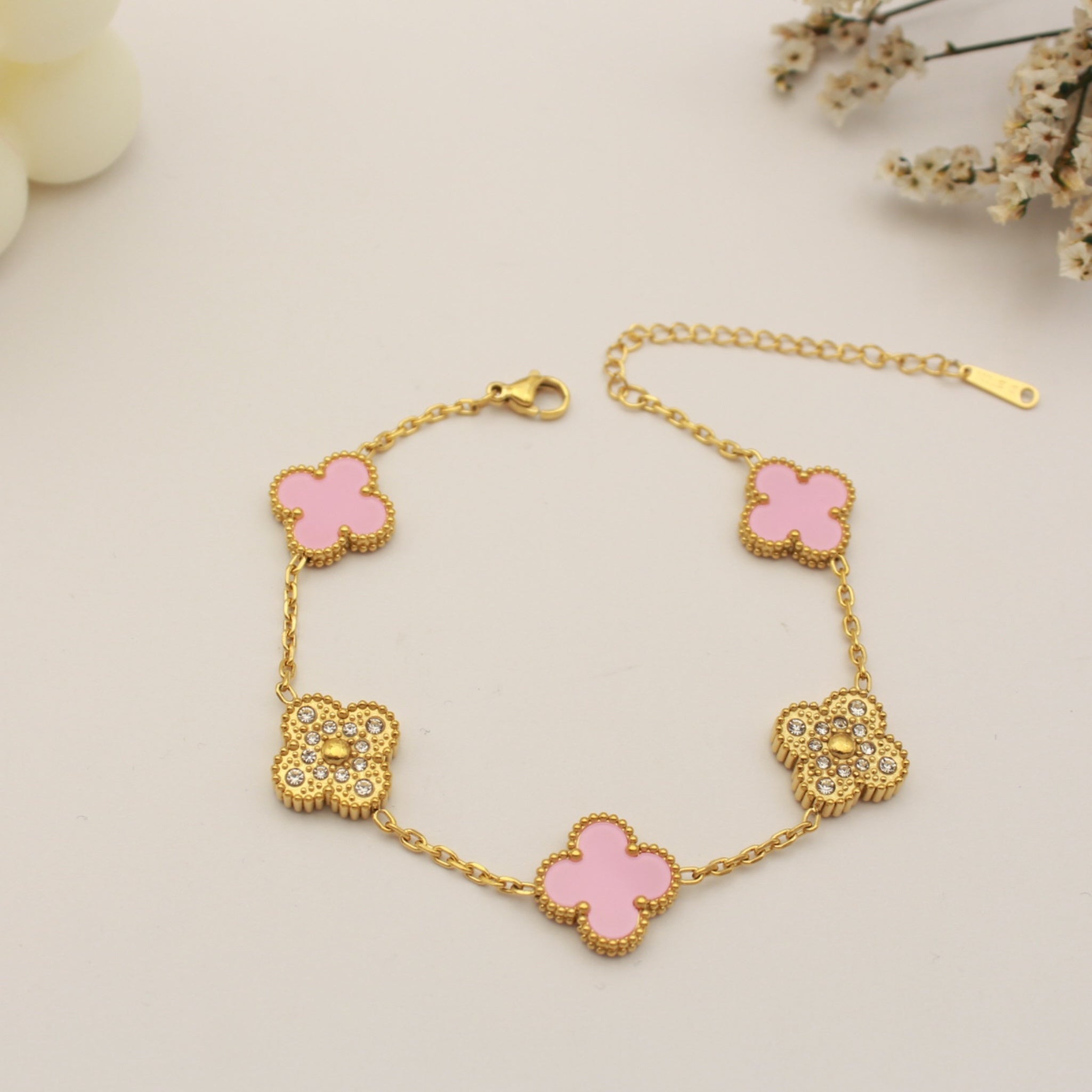 CLOVER Stone BRACELET - GOLD