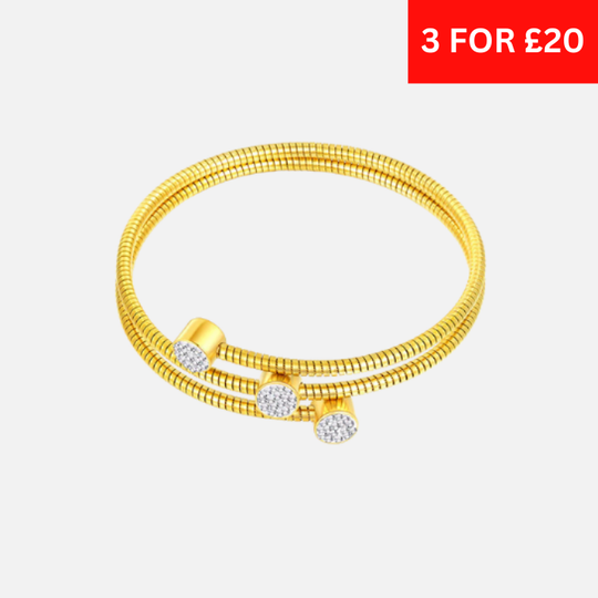 stone twister bangle - gold
