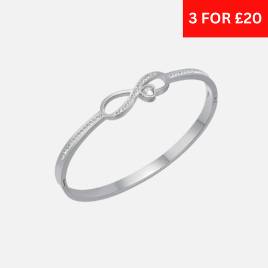 CRYSTAL HEART BRACELET - SILVER