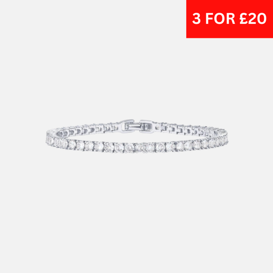3MM TENNIS BRACELET - SILVER