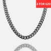 12mm Miami Cuban Chain- Silver