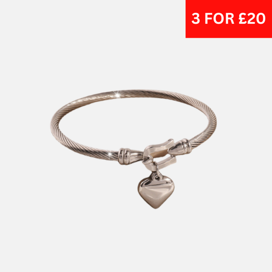 HEART Pendant BRACELET - Silver