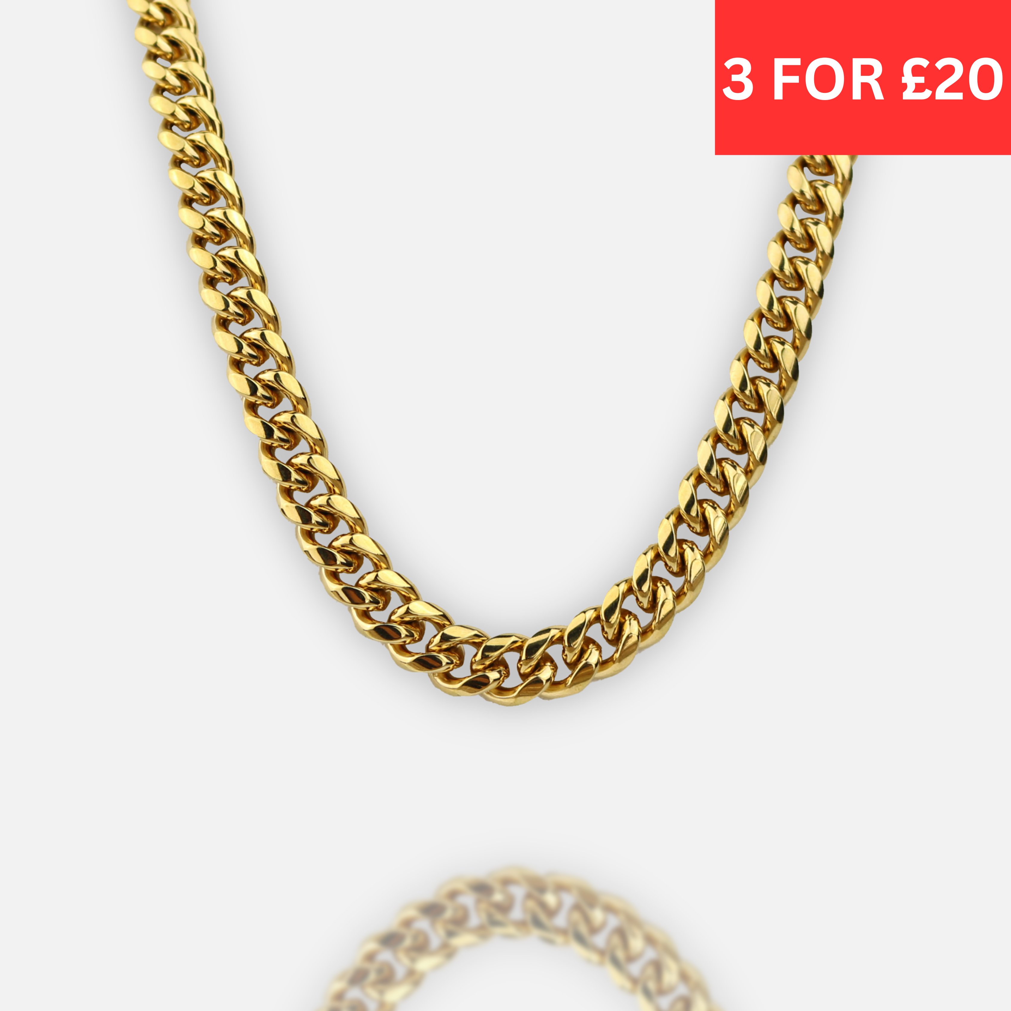 12mm Miami Cuban Chain - Gold