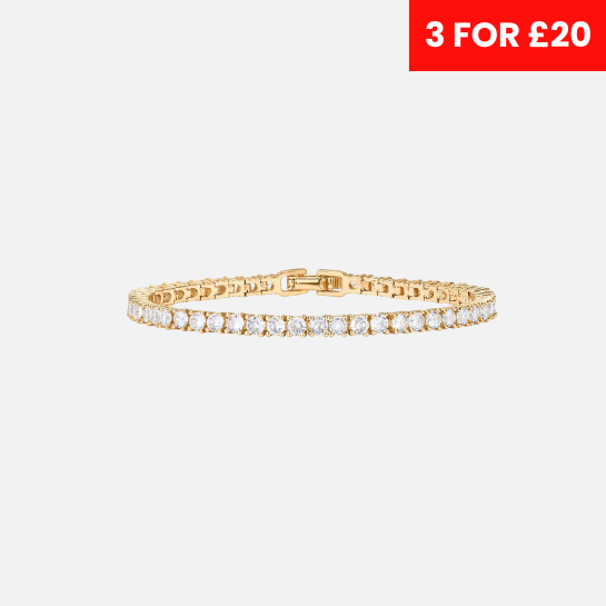 3MM TENNIS BRACELET - GOLD