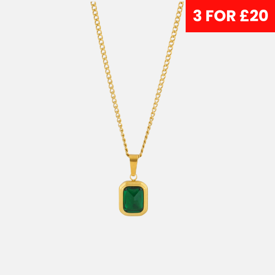 FRENCH EMERALD LUXURY PENDANT - GOLD