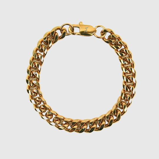 8mm Miami Cuban Bracelet - Gold