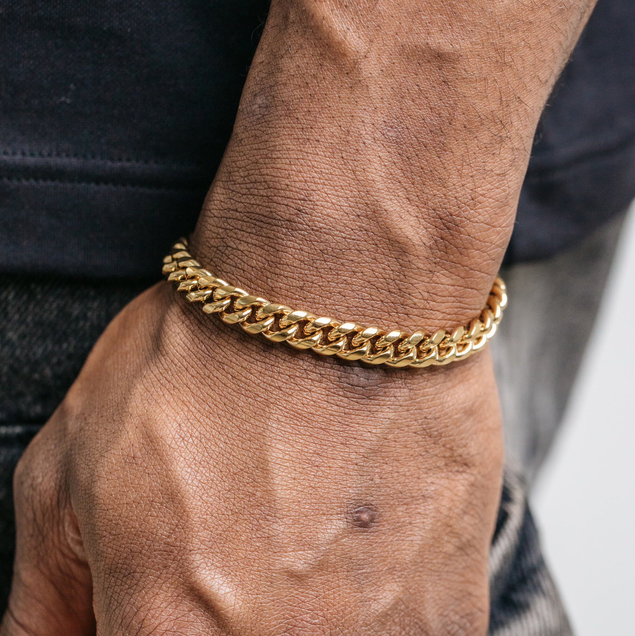 8mm Miami Cuban Bracelet - Gold