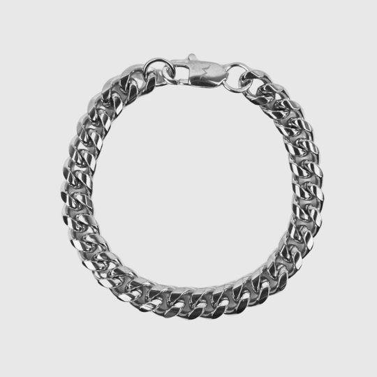 8mm Miami Cuban Bracelet - Silver
