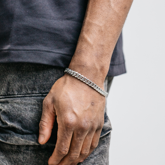 8mm Miami Cuban Bracelet - Silver