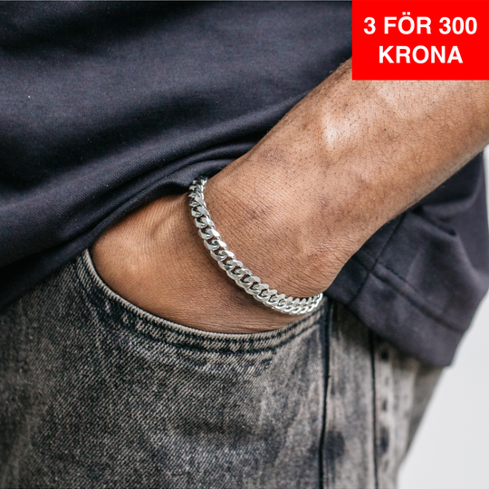 8mm Miami Cuban Bracelet - Silver (S)