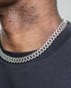 12mm Diamond Prong Link Chain - Silver