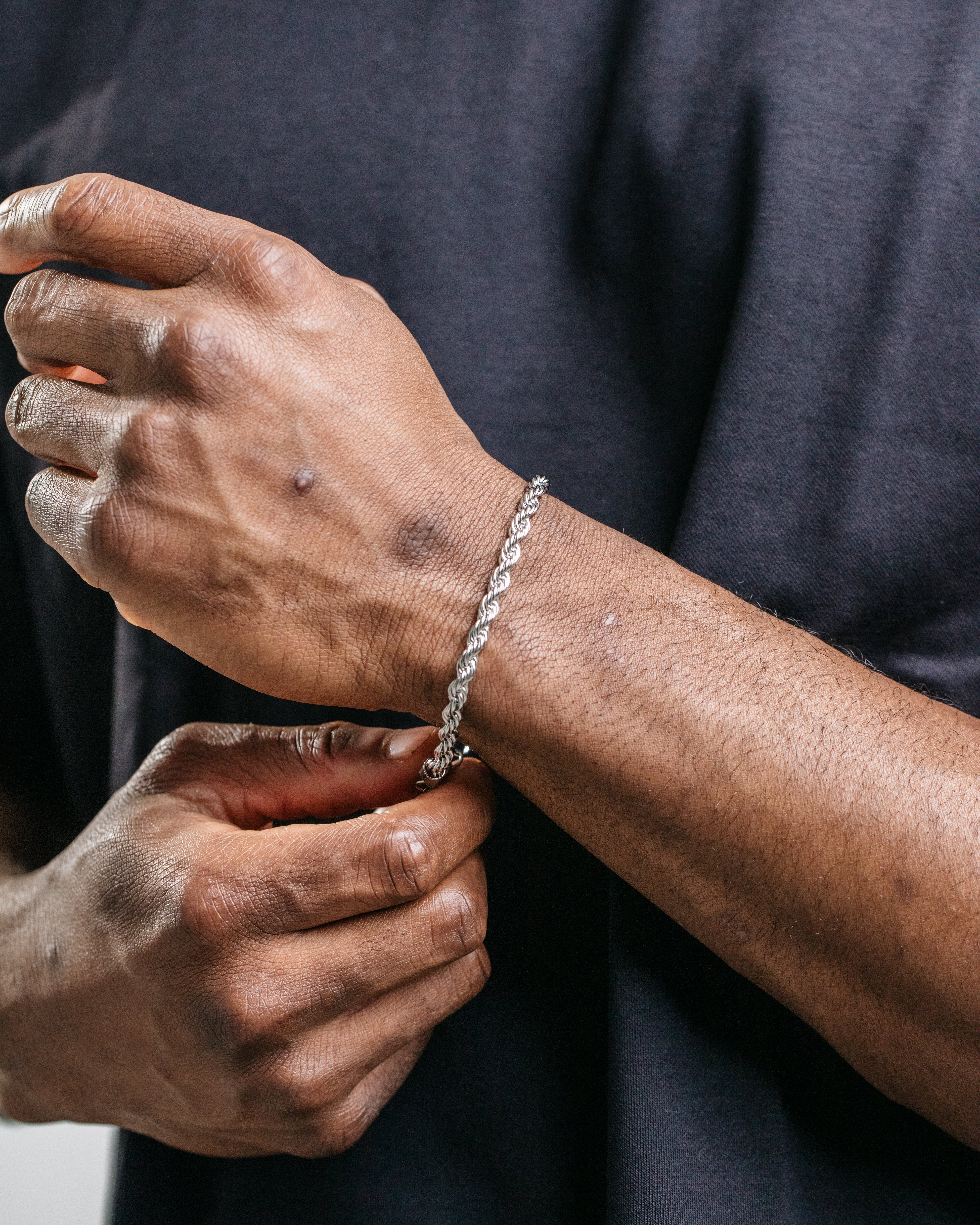 5mm Rope Bracelet - Silver