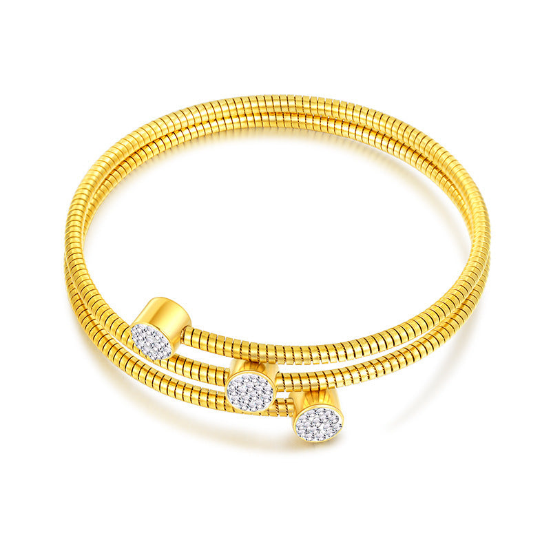 stone twister bangle - gold